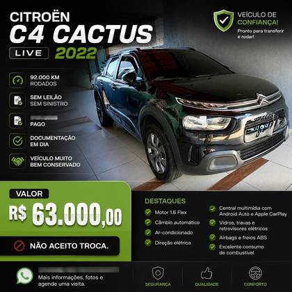CITROËN C4 CACTUS 1.6 VTI 120 FLEX LIVE EAT6 CITROËN C4 CACTUS 1.6 VTI 120 FLEX LIVE EAT6
